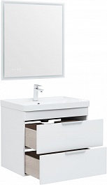 Aquanet Мебель для ванной Ирис New 70 2 ящика подвесная белая глянцевая – фотография-8