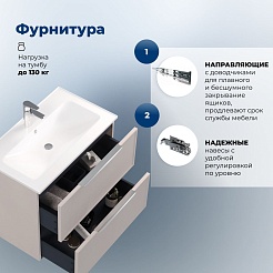 Aquanet Тумба с раковиной Арт 2.0 90 подвесная бежевая матовая – фотография-18