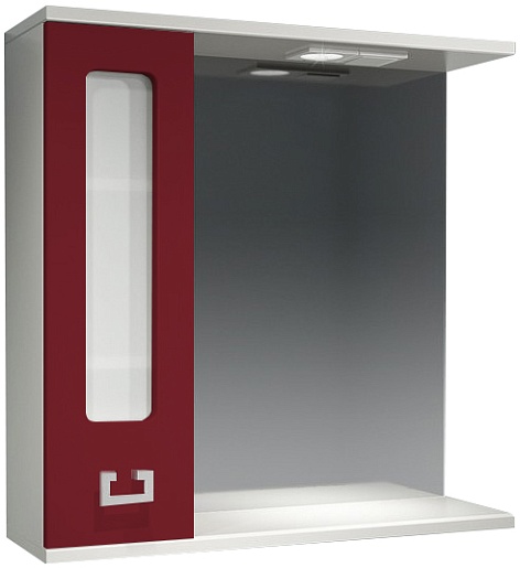 Какса-а Зеркальный шкаф "Витраж-Цвет 70" L бордо – фото, картинка, фотография-1