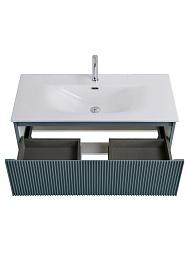 BelBagno Тумба с раковиной Uno 100 с 1 ящиком подвесная Голубой матовый с раковиной BB-8099-100 – фотография-5