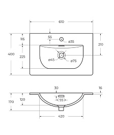 BelBagno Тумба с раковиной Kraft 39 60 подвесная Cemento Grigio с раковиной BB-8099-3-60 – фотография-7