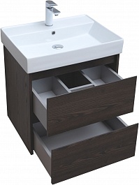 Aquanet Мебель для ванной Nova Lite 60 подвесная дуб черный – фотография-7