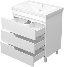 Misty Тумба с раковиной Софт 75 белая – фотография-4