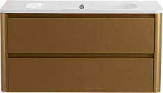 Cezares Тумба с раковиной без отверстия под смеситель Relax 100 подвесная брашированное золото