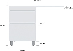 Vivon Тумба под раковину над стиральной машиной Harper 120 напольная белый глянец – фотография-18