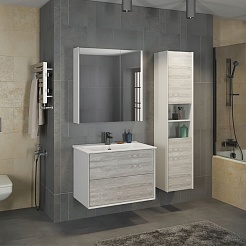 Comforty Мебель для ванной Женева 75 подвесная дуб белый – фотография-4