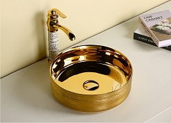 Ceruttispa Раковина накладная 36 CR7044AS золото – фотография-2