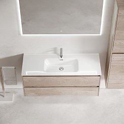 Sancos Тумба с раковиной Libra 120-1 дуб галифакс натуральный раковина Element 121 CN7006 – фотография-4