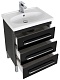 Aquanet Тумба с раковиной Сиена 60 напольная, ящики, черная – фотография-7