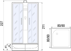 River Душевая кабина Quadro Б/К XL 90/41 MT – фотография-12