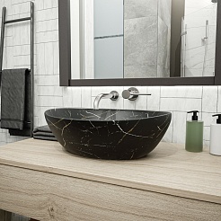 Teymi Раковина накладная Lori 41 T50496 черный мрамор – фотография-8