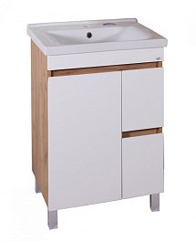 ASB-Mebel Тумба с раковиной Марко 60-2.1 белый/дуб золотой – фотография-5