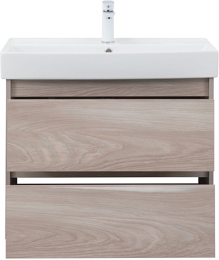 Aquanet Тумба с раковиной Nova Lite 75 подвесная орех светлый – картинка-7