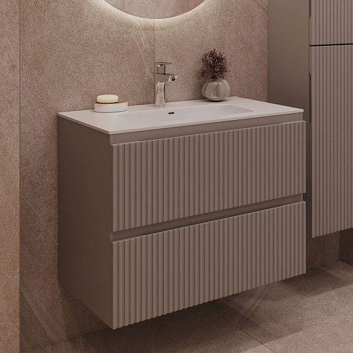 Aquanet Мебель для ванной Джейн 2.0 80 Flat подвесная мокко матовый – картинка-5