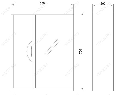 Водолей Тумба с раковиной "Габи 60" венге/белый – картинка-3