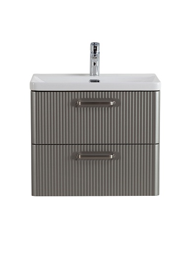 BelBagno Тумба с раковиной Due 60 подвесная Сатин ручки Матовый атласный никель – фотография-2