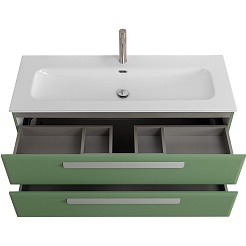 Cezares Тумба с раковиной Eco Cer-N 120 фисташковый софт CZR-8073-120 ручки серые – фотография-4