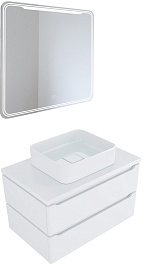 Mixline Мебель для ванной Виктория 80 подвесная белая софт – фотография-1