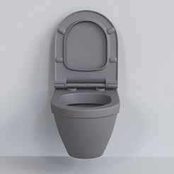 Ambassador Сиденье для унитаза Nord тонкое серое матовое – фотография-4