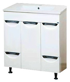 Misty Тумба для умывальника Кристи 75 белая с б/к – фотография-1