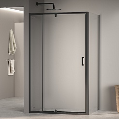 RGW Душевой уголок Passage PA-078B (PA-008B + Z-050-2B) 80x100 профиль черный стекло прозрачное – фотография-2