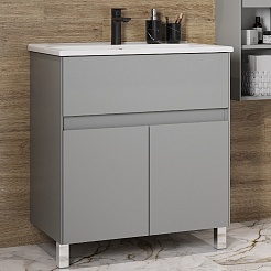 Акватон Тумба под раковину Форест 75 туманный серый – фотография-6