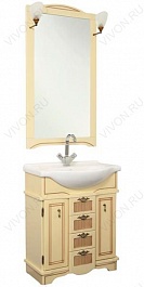 Aquanet Зеркало для ванной "Луис 65" бежевое – фотография-2