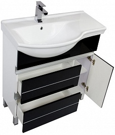 Aquanet Мебель для ванной "Доминика 90" L черная (176649) – фотография-4