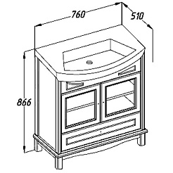 Opadiris Тумба с раковиной Омега 75 голубая – фотография-3