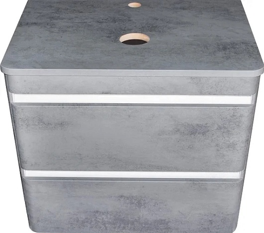 Style Line Мебель для ванной подвесная Атлантика 80, бетон темный – картинка-9