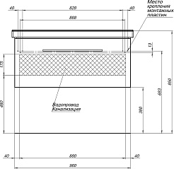 Dreja Тумба под раковину Big Inn 100 подвесная дуб кантри – фотография-9