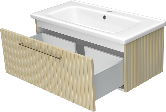 Brevita Тумба под раковину Alicante 90 подвесная капучино – фотография-4