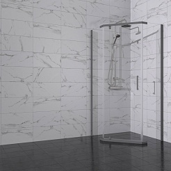 Triton Душевой уголок Дека-Графит 100x100 стекло прозрачное профиль графит – фотография-5