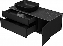 Misty Мебель для ванной Роял 120 подвесная черная матовая – фотография-6