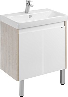 Акватон Тумба с раковиной Сканди Doors 70 белая/дуб верона