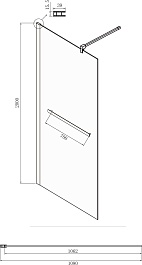 Ambassador Душевая перегородка Walk-In 110 15031234 – фотография-6