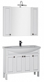 Aquanet Мебель для ванной "Честер 105" белый/серебро – фотография-1