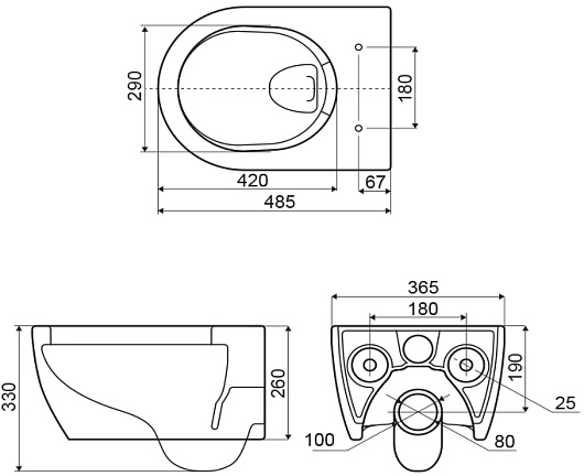 Excellent Унитаз подвесной DOTO Pure Rim 48 – фотография-6