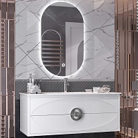 Opadiris Мебель для ванной Ибица 120 с овальным зеркалом подвесная белая/хром