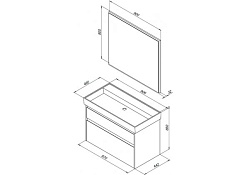 Aquanet Мебель для ванной Nova 90 дуб рошелье – фотография-2