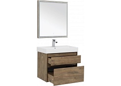 Aquanet Тумба с раковиной Nova Lite 75 2 ящика, дуб рустикальный – фотография-3