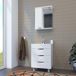 Mixline Тумба с раковиной Этьен 58 белая – фотография-5