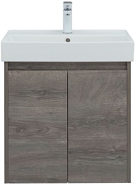 Aquanet Тумба под раковину Nova Lite 60 2 дверцы подвесная дуб рошелье – фотография-3