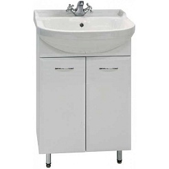 Водолей Мебель для ванной Классик 60 L белая, зеркало-шкаф с подсветкой – фотография-5