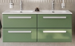 Cezares Тумба с раковиной Eco Cer-N 120 с 4 ящиками фисташковый софт CZR-8073-120-2 ручки сатин – фотография-1