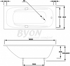 Byon Чугунная ванна IDE 180x85 – фотография-7