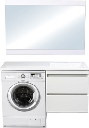 Style Line Тумба для умывальника подвесная Даллас 120 Люкс, белая PLUS эмаль – фотография-2