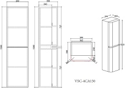 Vincea Шкаф пенал Caprise 40 L подвесной серый матовый – фотография-3
