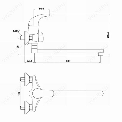 Timo Смеситель Premiera 0025Y-CR – картинка-3