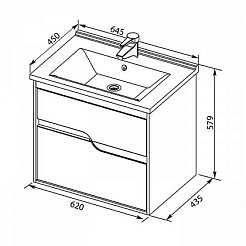 Aquanet Тумба с раковиной Модена 65 белый – фотография-6
